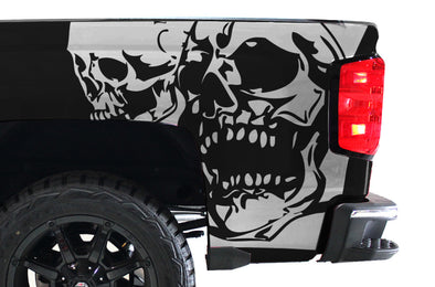 Chevy Chevrolet  Silverado 2014 2015 2016 2017 Truck Decal Vinyl Graphics White Skull Design