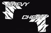 Chevy Chevrolet Silverado Car Decal Vinyl Graphics White Design
