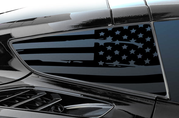 Chevrolet Corvette (2014-2019) Rear Window Vinyl Decal Wrap Kit - Distressed USA Flag