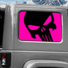 Jeep Wrangler JK (2007-2017) 4-Door Rear Window Wrap Custom Vinyl Decal Kit - PUNISHER SKULL