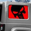 Jeep Wrangler JK (2007-2017) 4-Door Rear Window Wrap Custom Vinyl Decal Kit - PUNISHER SKULL