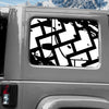 Jeep Wrangler JK (2007-2017) 4-Door Rear Window Wrap Custom Vinyl Decal Kit - TIRE TRACKS