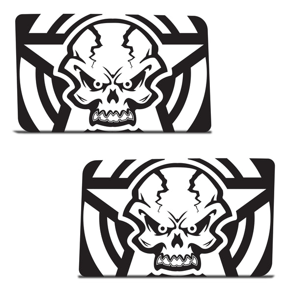 Jeep Wrangler JK (2007-2017) 4-Door Rear Window Wrap Custom Vinyl Decal Kit - STAR SKULL