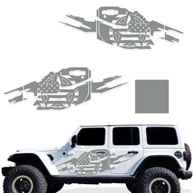 Jeep Wrangler JL 4 Door 2018-2022 Graphic Vinyl Decal Kit-Torn Army Star