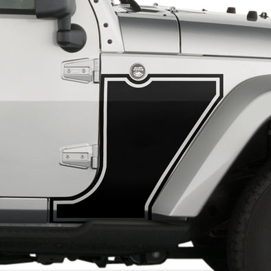 Jeep Wrangler (2007-2020) 4-Door Front Fender Custom Vinyl Decal Kit - BLACKOUT V2