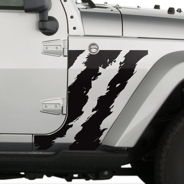 Jeep Wrangler (2007-2020) 4-Door Front Fender Custom Vinyl Decal Kit - SHRED