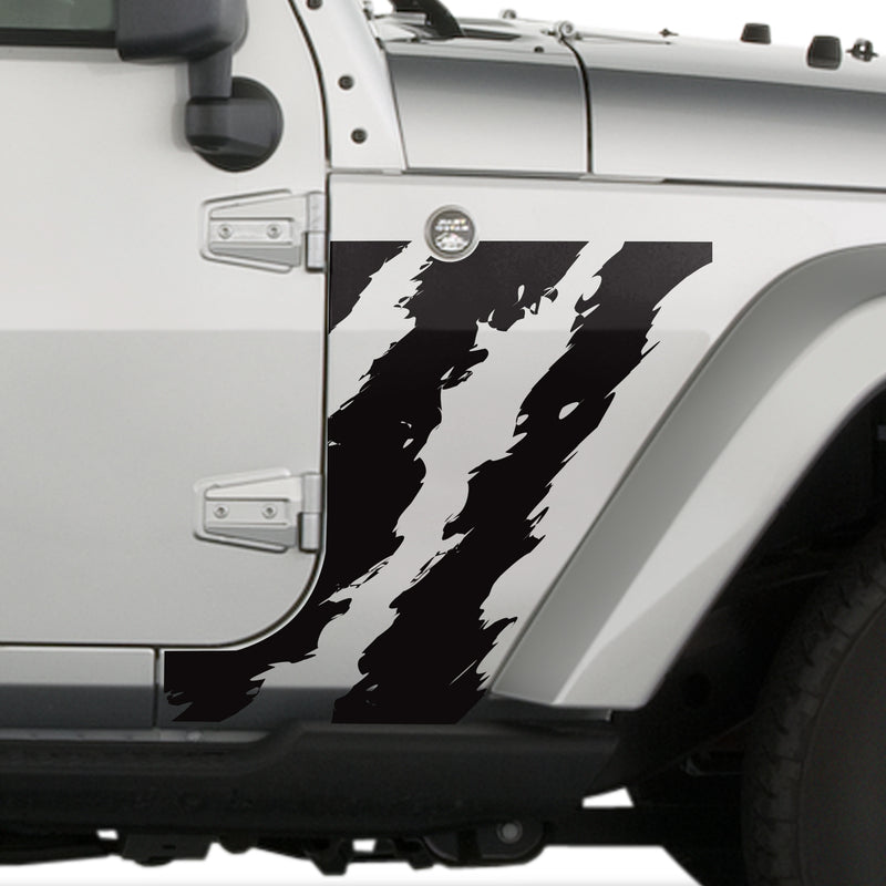 Jeep Wrangler (2007-2020) 4-Door Front Fender Custom Vinyl Decal Kit - SHRED