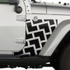 Jeep Wrangler (2007-2020) 4-Door Front Fender Custom Vinyl Decal Kit - TIRE TRACKS