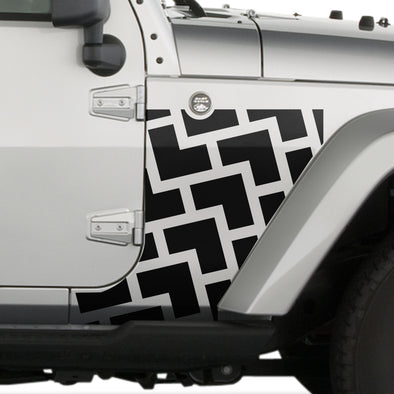 Jeep Wrangler (2007-2020) 4-Door Front Fender Custom Vinyl Decal Kit - TIRE TRACKS