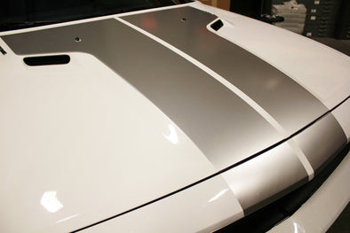 Dodge Challenger Car Vinyl Decal Custom Graphics Silver Hood Design