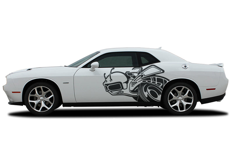 Dodge Challenger Car Vinyl Decal Custom Graphics Black Super Bee Design