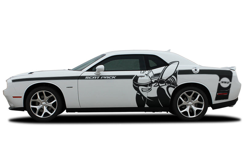 Dodge Challenger Car Vinyl Decal Custom Graphics Black Super Bee Design