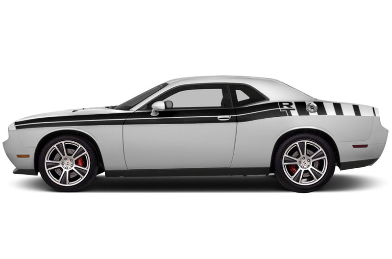 Dodge Challenger Car Vinyl Decal Custom Graphics Black Stripe Design