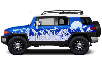 Toyota FJ Cruiser TRD Truck Vinyl Decal Graphics Custom White  Mountain Design