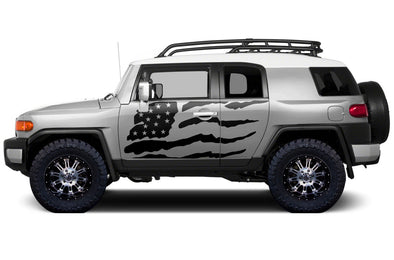 Toyota FJ Cruiser TRD Truck Vinyl Decal Graphics Custom Black American Flag Design 