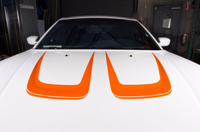 Dodge Charger Car Vinyl Decal Custom Graphics Orange Hood Design
