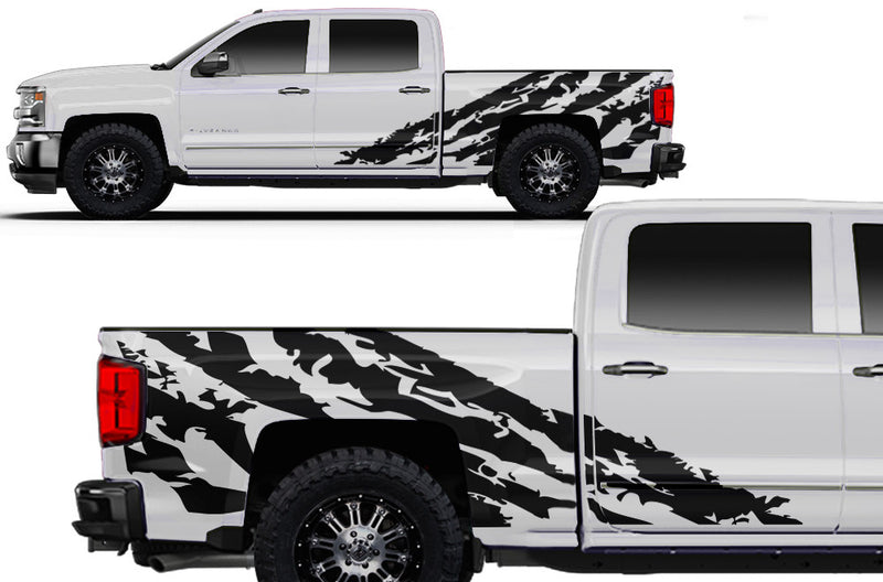 Chevy Chevrolet  Silverado Truck Decal Vinyl Graphics Black Design