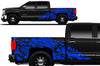 Chevy Chevrolet  Silverado 2014 2015 2016 2017 Truck Decal Vinyl Graphics Blue Skull Design