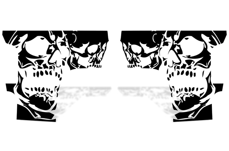 Chevy Chevrolet  Silverado Truck Decal Vinyl Graphics Black Skull Design
