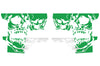 Chevy Chevrolet Silverado Truck Decal Vinyl Graphics Green Skull Design
