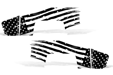 Chevy Chevrolet  Silverado 2014 2015 2016 2017 Truck Decal Vinyl Graphics Black American Flag Design