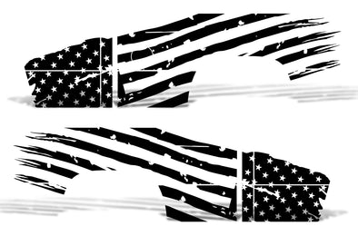 Chevy Chevrolet  Silverado Car Decal Vinyl Graphics Black American Flag Design