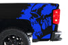Chevy Chevrolet  Silverado 2014 2015 2016 2017 Truck Decal Vinyl Graphics Blue Skull Design