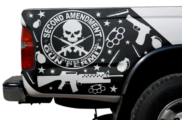 Toyota Tacoma TRD Truck Vinyl Decal Graphics Custom Black Skull Design 