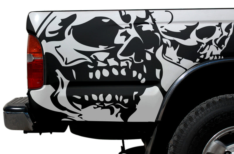 Toyota Tacoma TRD Truck Vinyl Decal Graphics Custom Black White Skull Design 