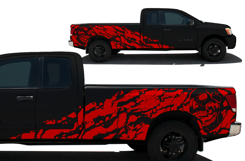 Nissan Titan (2004-2013) Custom Decal Vinyl Wrap Kit - NIGHTMARE