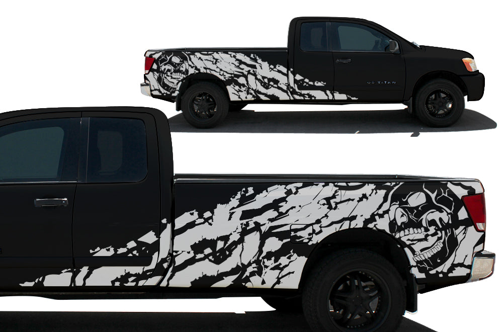 Nissan Titan (2004-2013) Custom Decal Vinyl Wrap Kit - NIGHTMARE